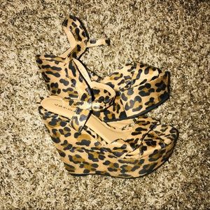 Cheetah print wedges
